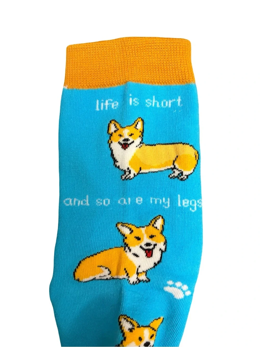 Blue Orange Corgi Novelty Socks Womens Size 5-8